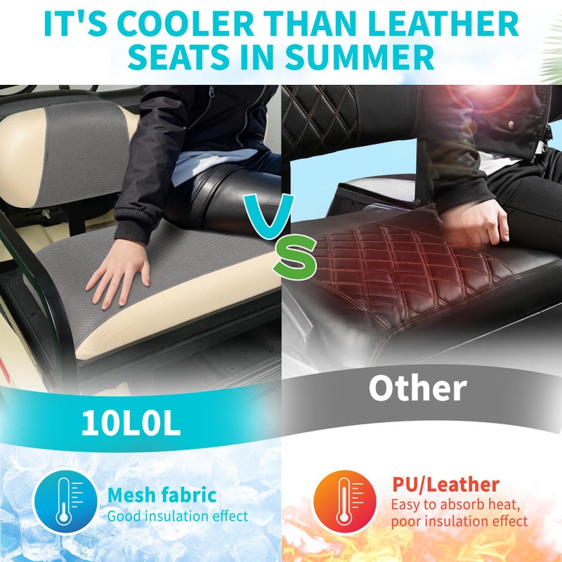 10L0L Universal Golf Cart Rear Seat Cover Dress UP Older Golf Cart Durable Breathable Material Fit Like a Glove for Yamaha EZGO and Club Car, Easy to Install - Image 5